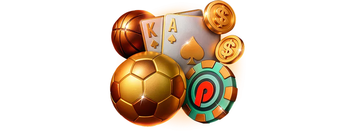 Casino chips, playing cards and a football on a dark background – Pin-Up casino and sportsbook